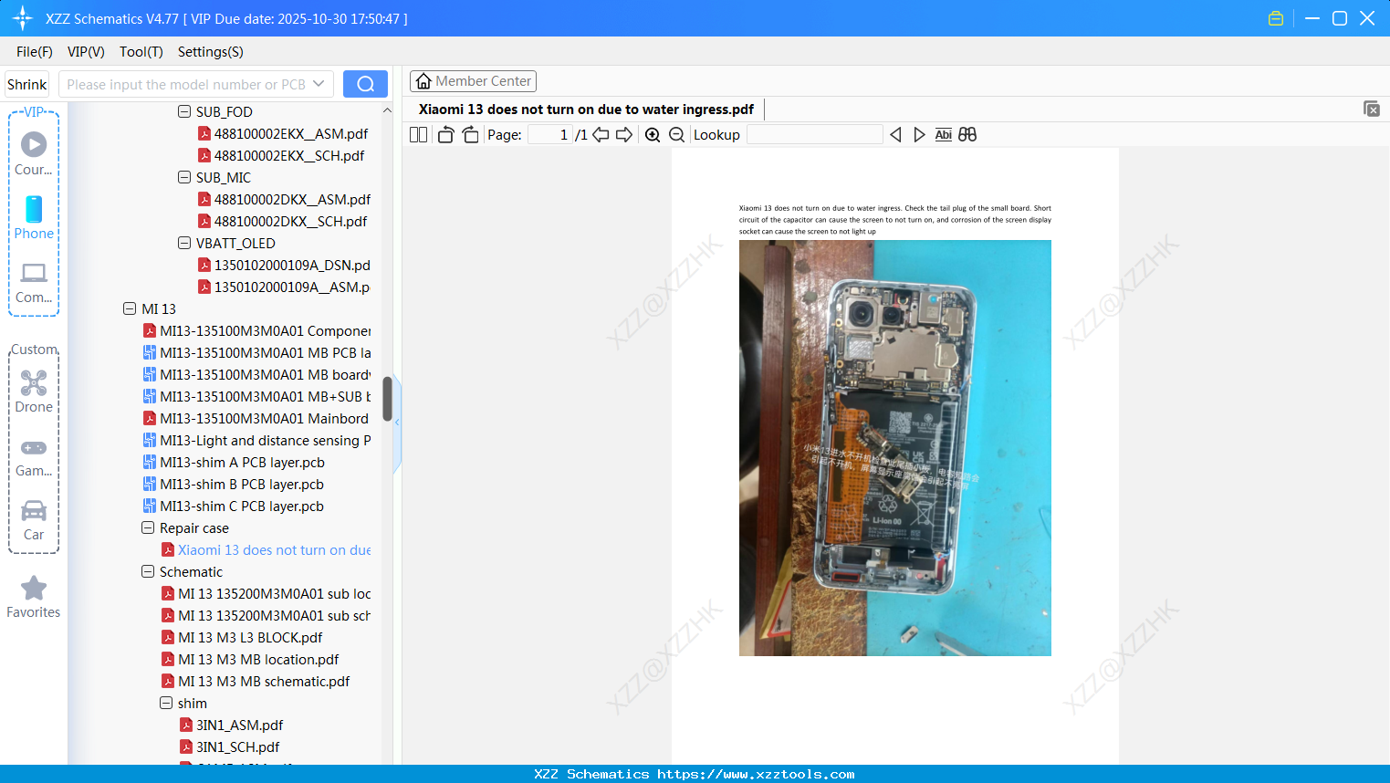 Xiaomi 13 Does Not Turn On Due To Water Ingress